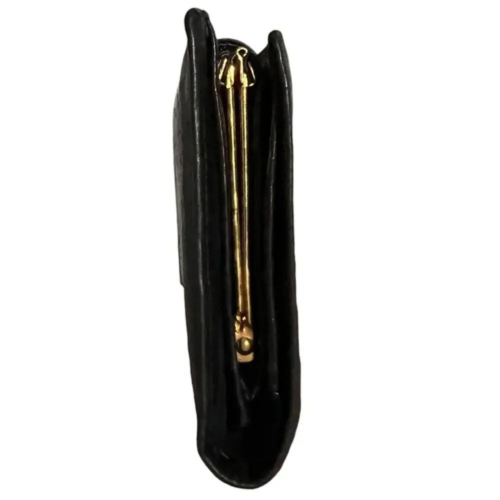 CHANEL Timeless CC Black Lambskin Kisslock Bifold Wallet